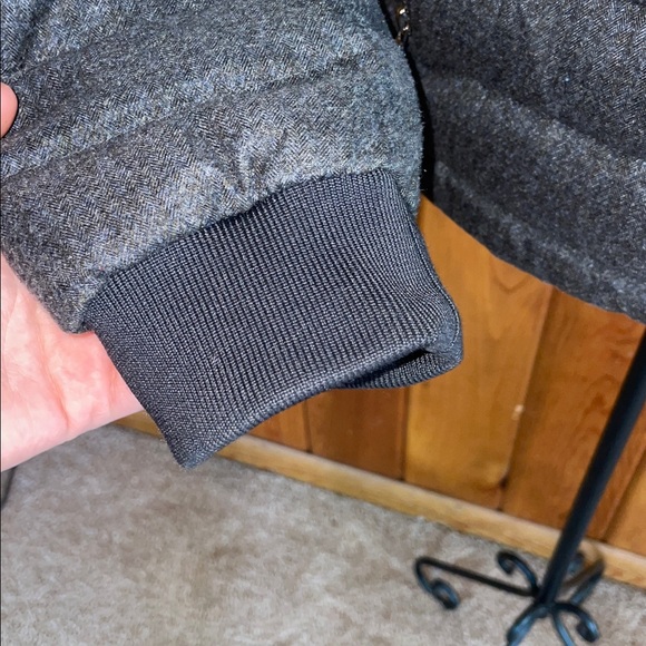 Michael Kors Men's Charcoal Puffer Jacket medium herringbone water fowl feather - Picture 6 of 10